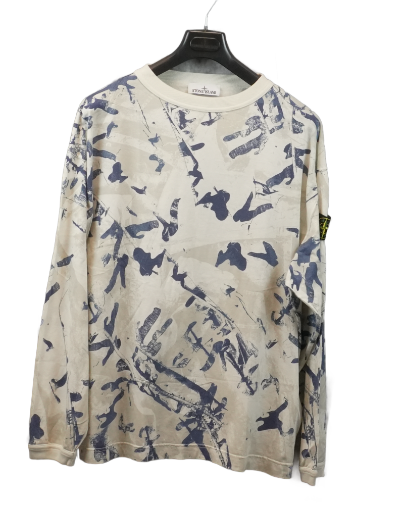 Stone Island Lightweight Scan camo Crewneck Sweater Camo front view