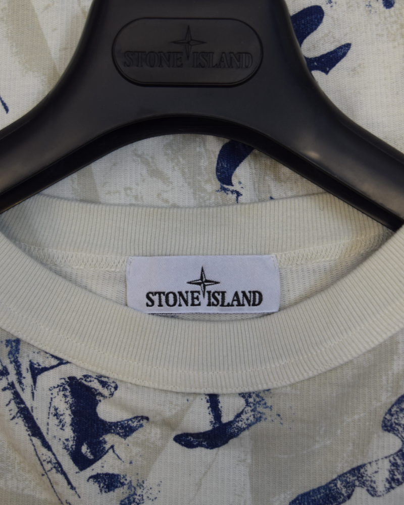 Stone Island Lightweight Scan camo Crewneck Sweater Camo detail view