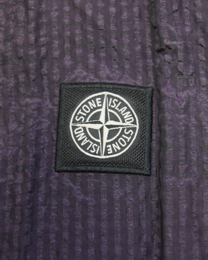 Stone Island Poly Colour Frame Nylon Metal Zipped Overshirt Purple detail view