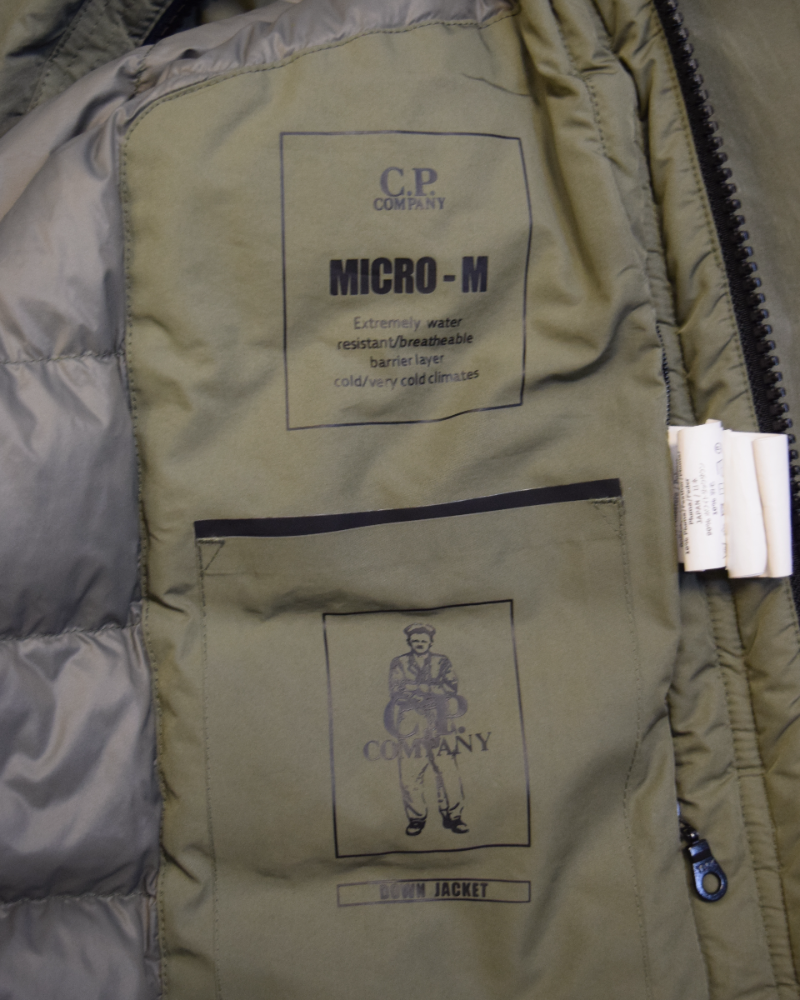 C.P Company Micro-m Down Jacket Green detail view