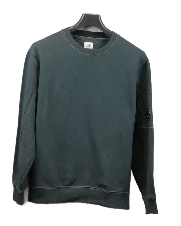 C.P Company crewneck Lens sweater navy blue front view