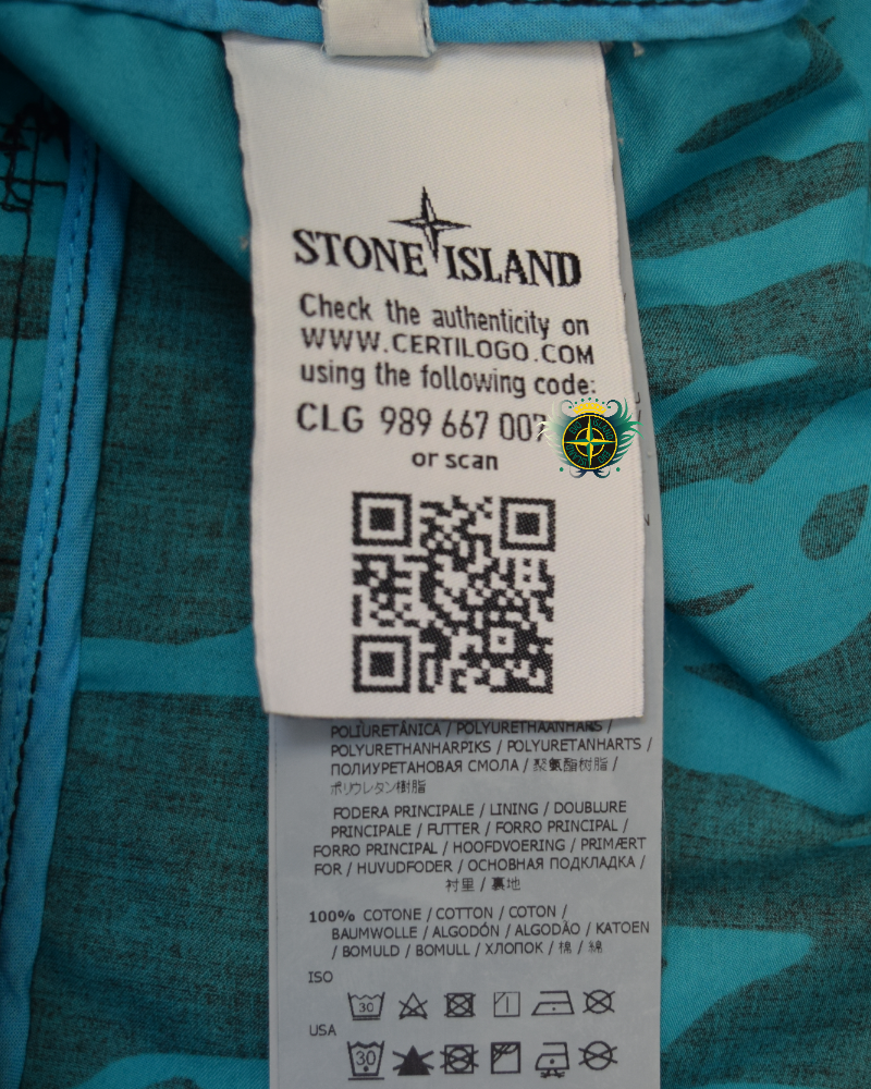 Stone Island Raso Gommato Reverse Colour Process Jacket Black And Green detail view