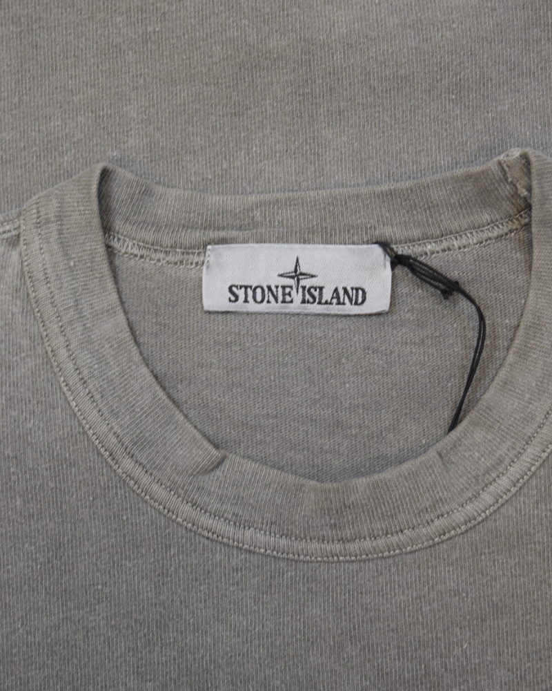 Mineral Dyed Heavy Cotton T-Shirt With Rectangular Print detail view