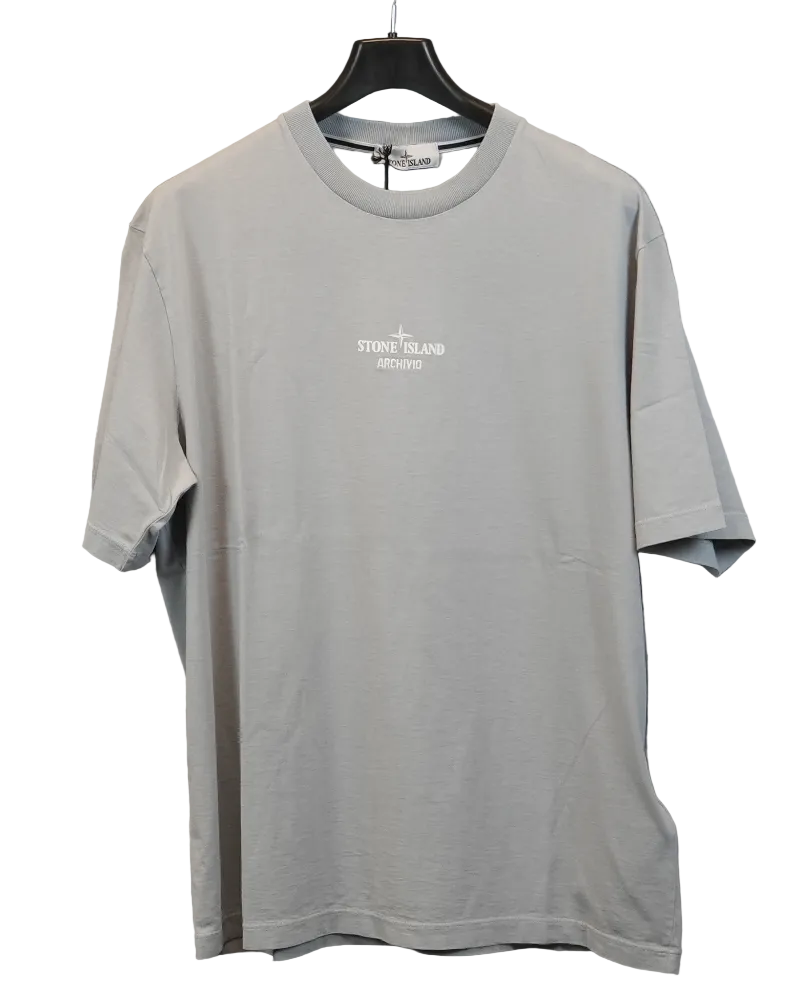 Stone Island Archivio Back Print T-Shirt Ash Grey front view