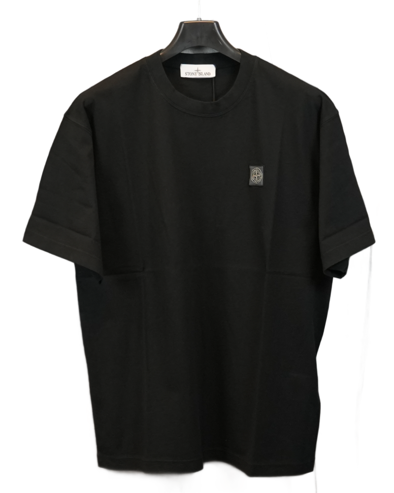 Stone Island Patch Project Organic Cotton T-Shirt Black front view