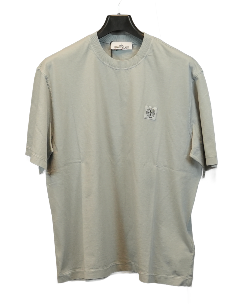 Stone Island Patch Project Organic Cotton T-Shirt Ash Grey front view