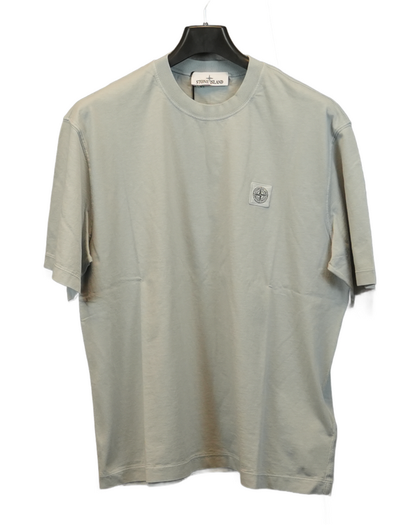 Stone Island Patch Project Organic Cotton T-Shirt Ash Grey front view