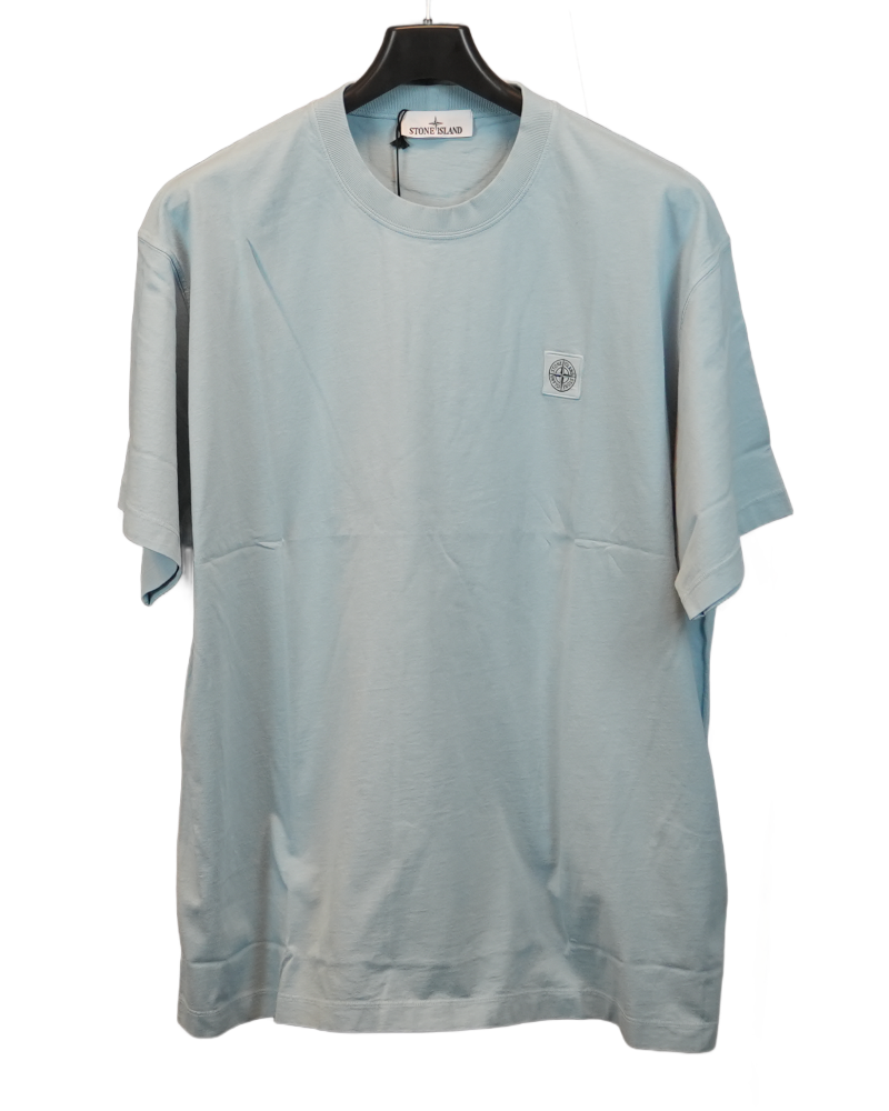 Stone Island Patch Project Organic Cotton T-Shirt Light Blue front view