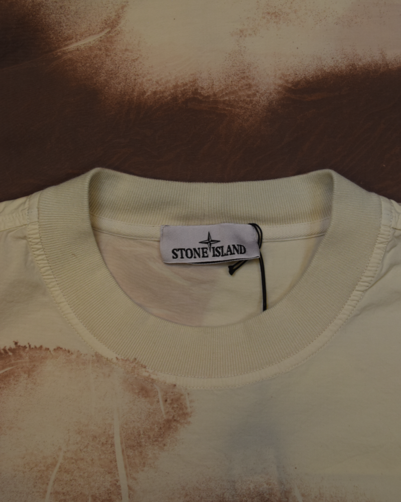 Stone Island Over Tie-Dye T-shirt Off white/Brown detail view