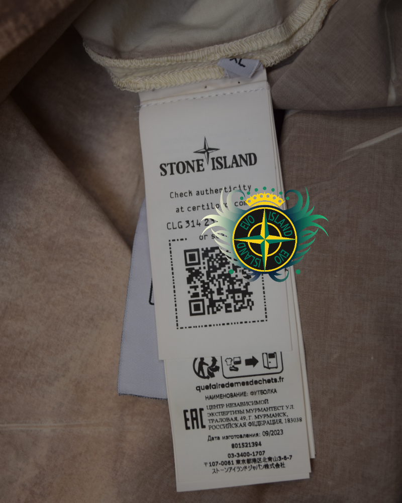 Stone Island Over Tie-Dye T-shirt Off white/Brown detail view
