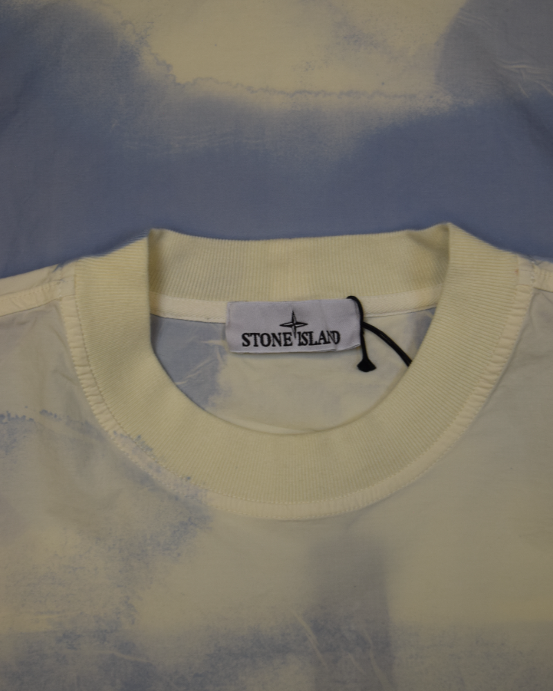 Stone Island Over Tie-Dye T-shirt Off white/Blue detail view