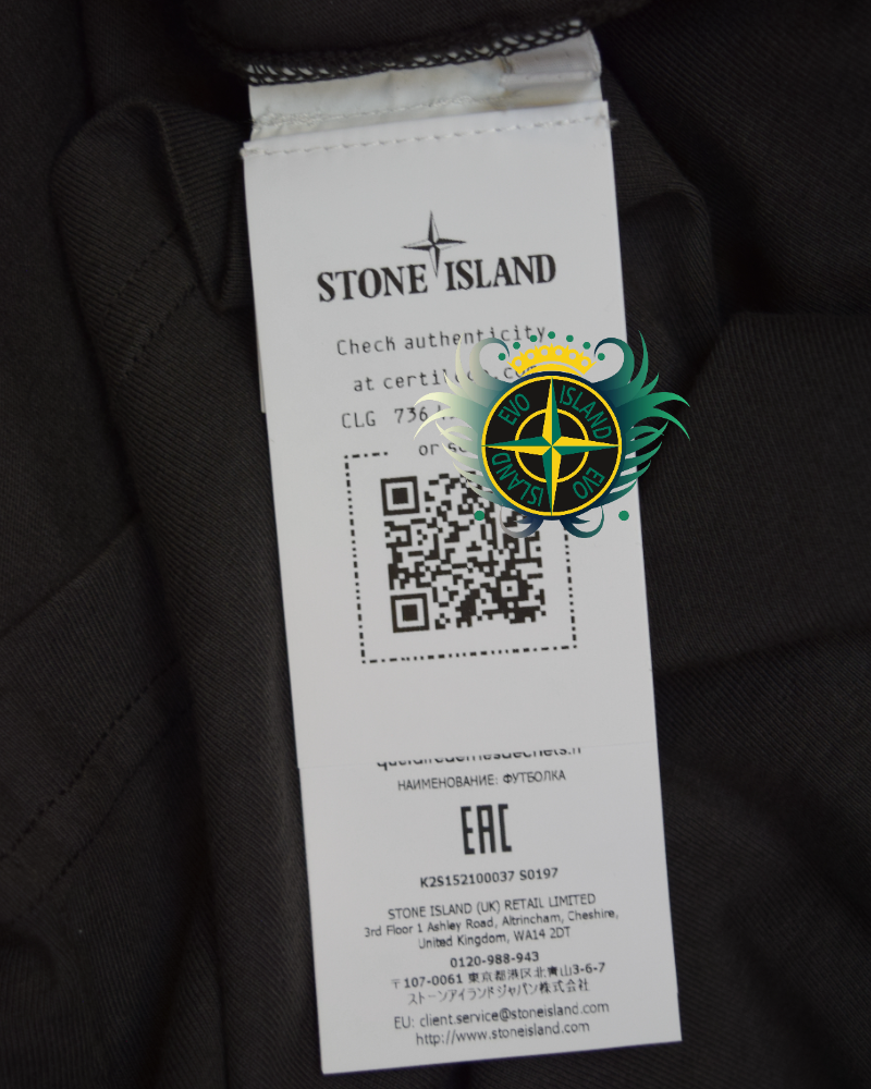Stone Island Organic Cottom Back Compass Print T-Shirt Grey detail view