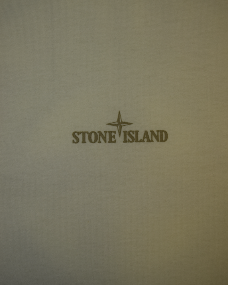 Stone Island Organic Cottom Back Compass Print T-Shirt Off white detail view