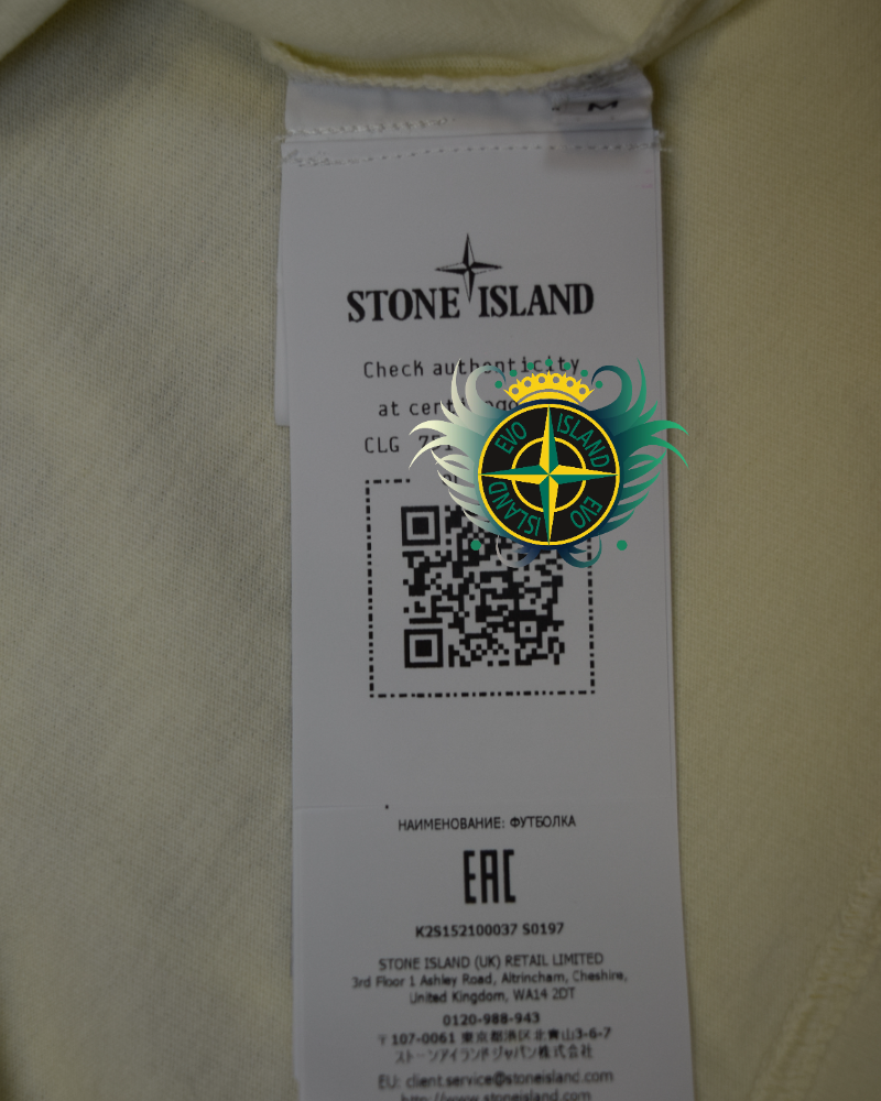 Stone Island Organic Cottom Back Compass Print T-Shirt Off white detail view