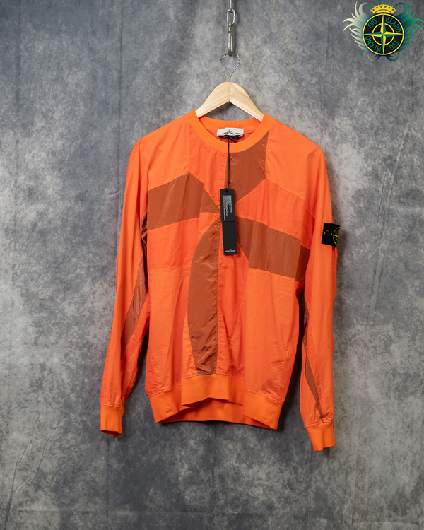 Stone Island Nylon Metal Ripstop Star Inlay Sweatshirt Orange - S