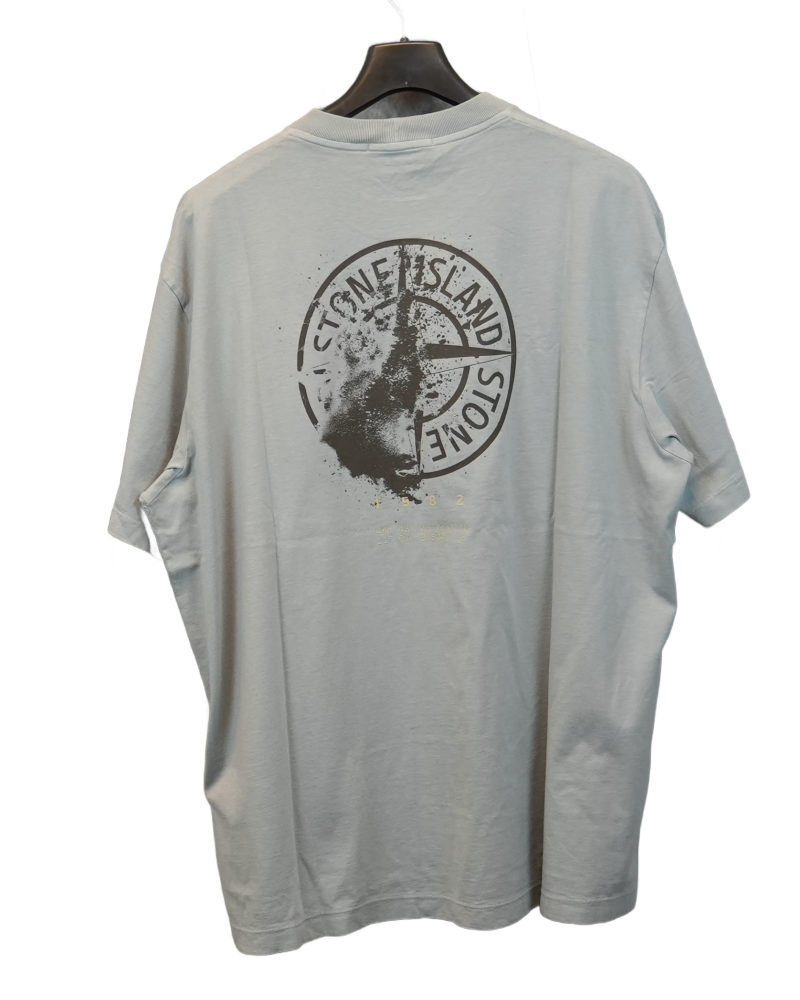 Stone Island Desert Print T-Shirt Light Blue back view