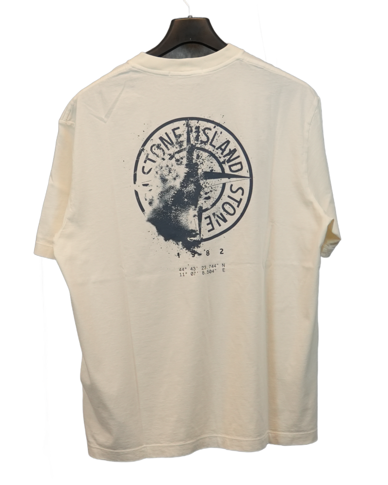 Stone Island Desert Print T-Shirt White back view