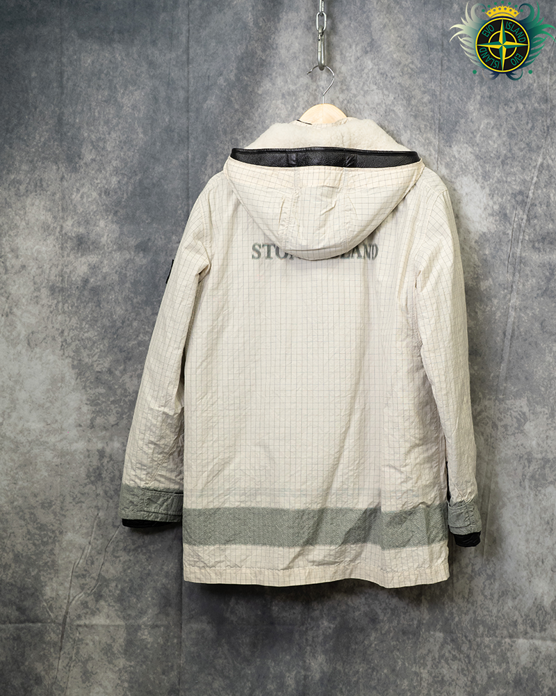 Stone Island Reflective Ripstop Chine Jacket Off White - L