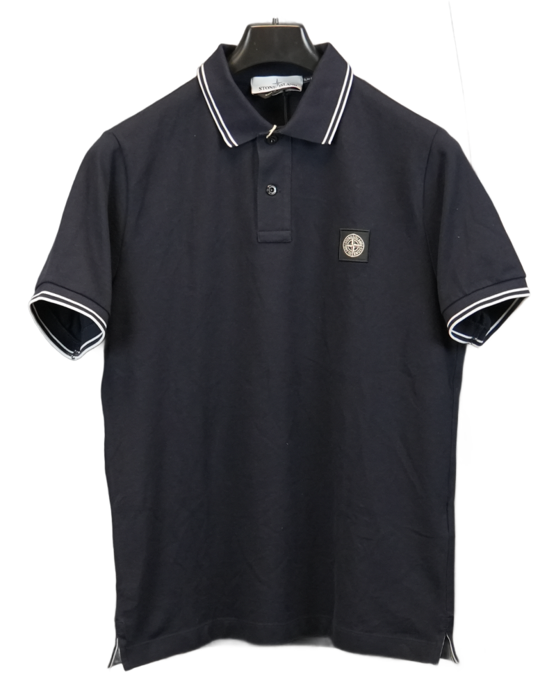 Stone Island Polo Shirt Navy Blue front view