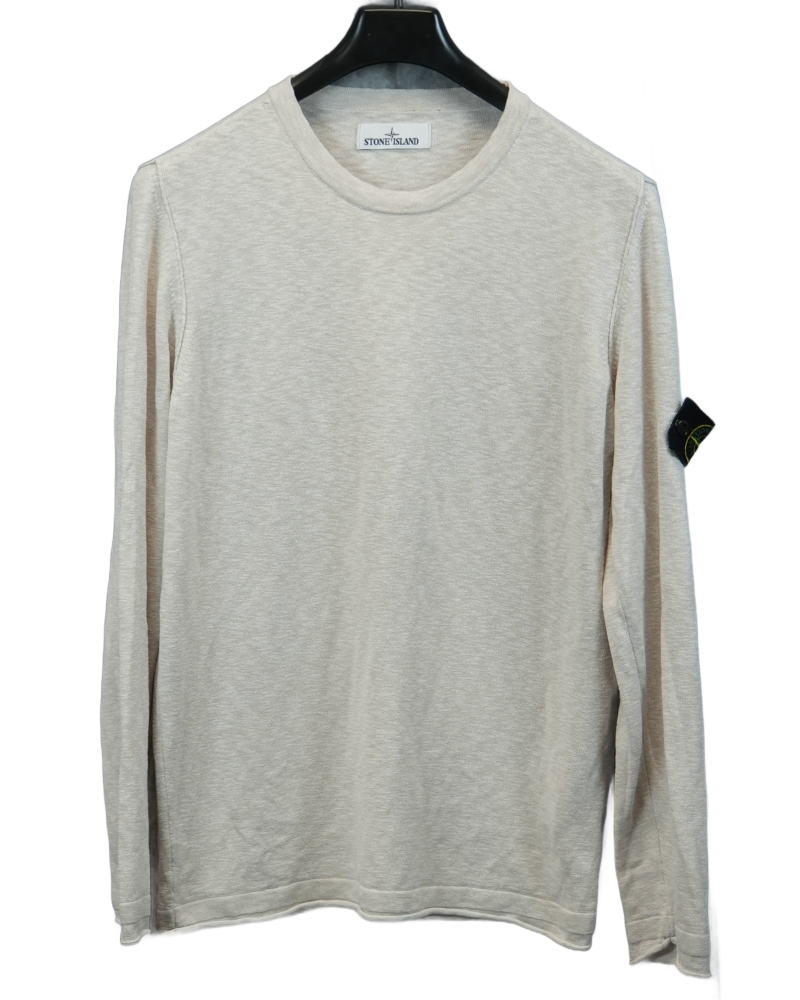 Stone Island Leightweight Crewneck Off White front view