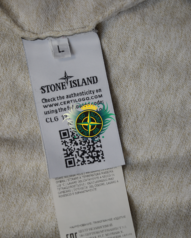 Stone Island Leightweight Crewneck Off White detail view