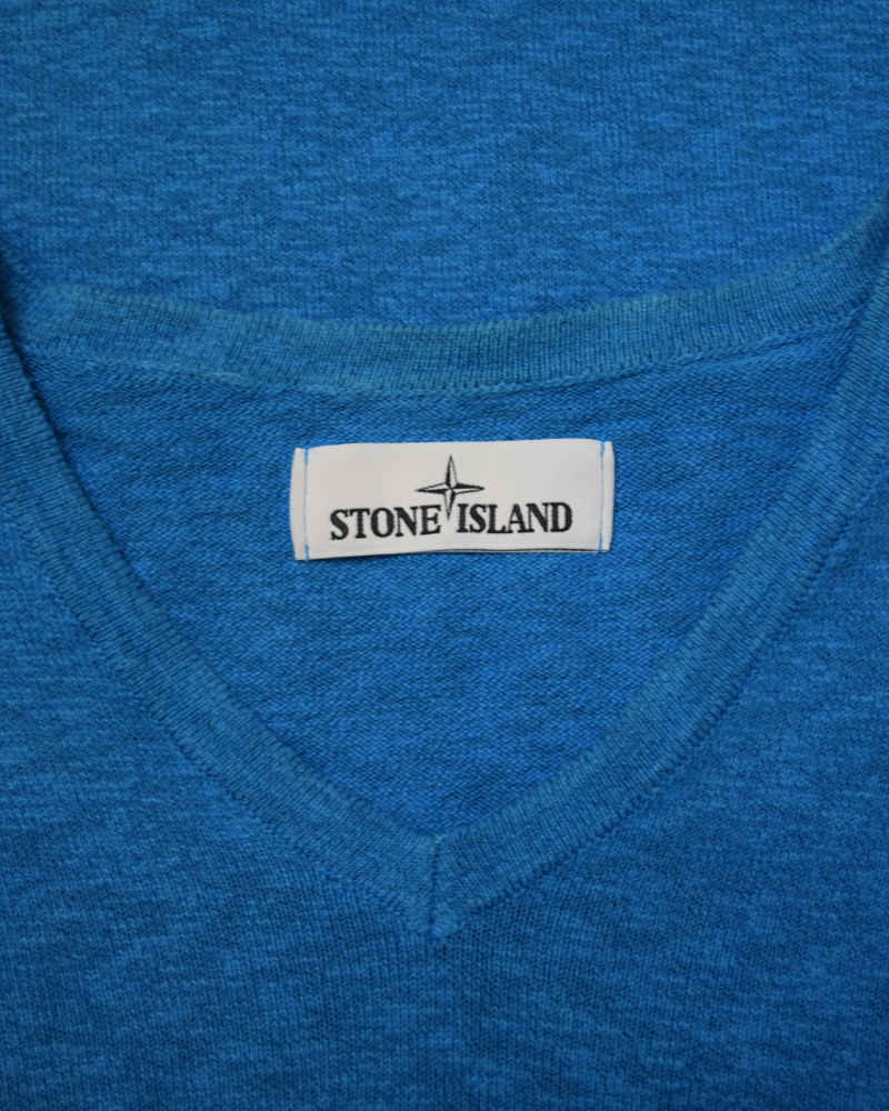 Stone Island V-Neck Crewneck Blue detail view
