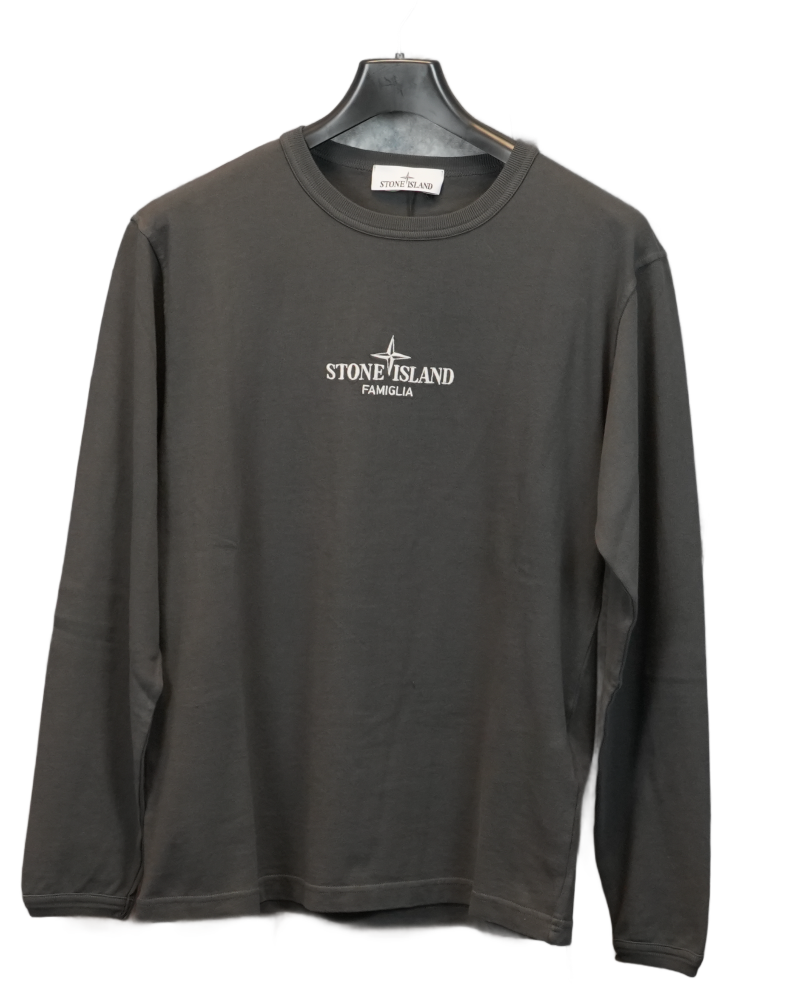 Stone Island Famiglia Lightweight Sweatshirt Grey front view