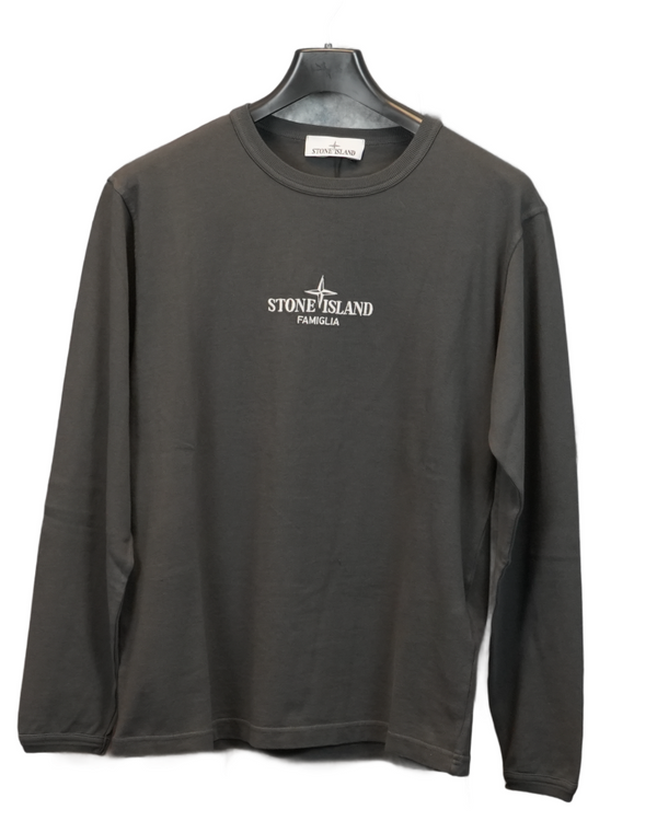 Stone Island Famiglia Lightweight Sweatshirt Grey front view