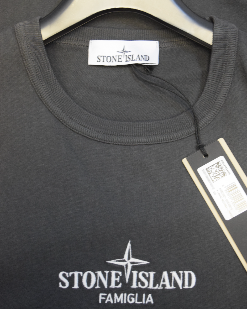 Stone Island Famiglia Lightweight Sweatshirt Grey detail view