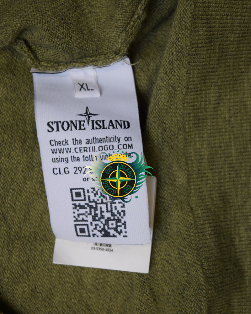 Stone Island V-Neck Crewneck Green detail view