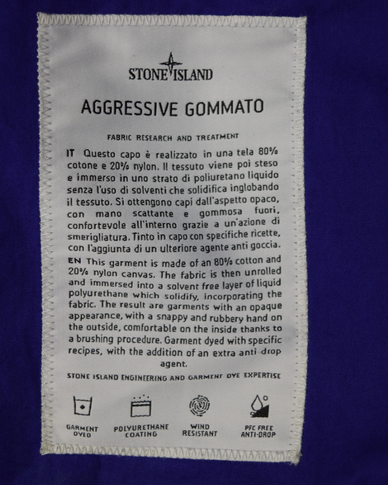 Stone Island Aggressive Gommato Jacket Purple detail view
