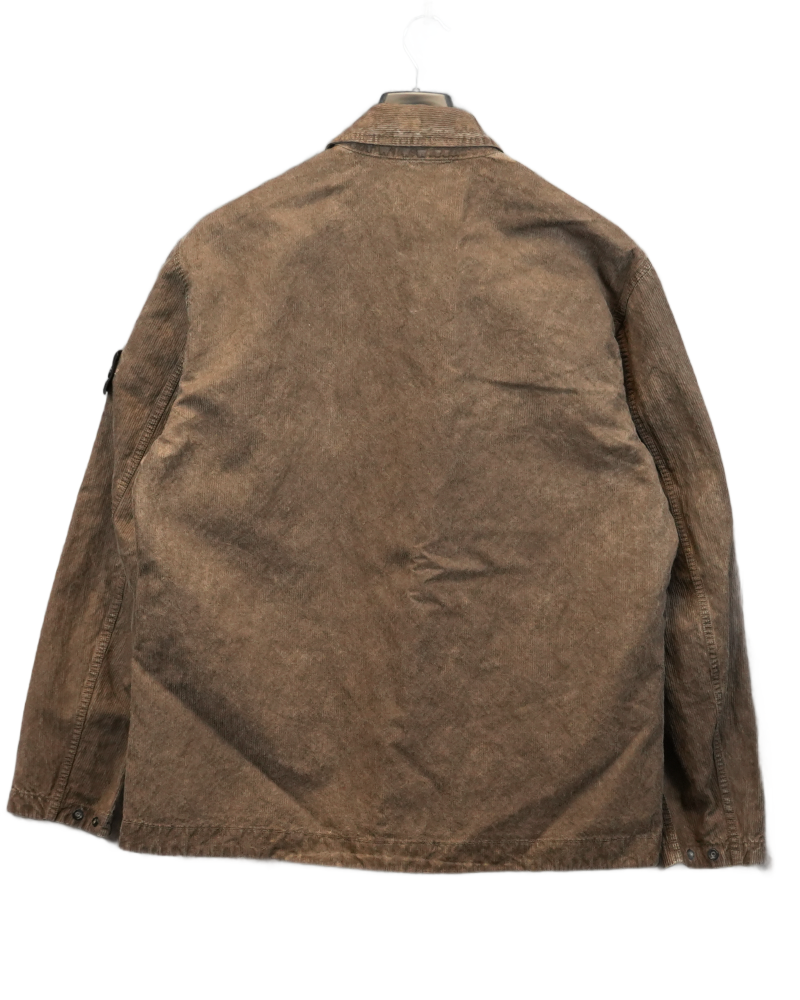 Stone Island Mineral Dyed Corduroy Overshirt Brown back view