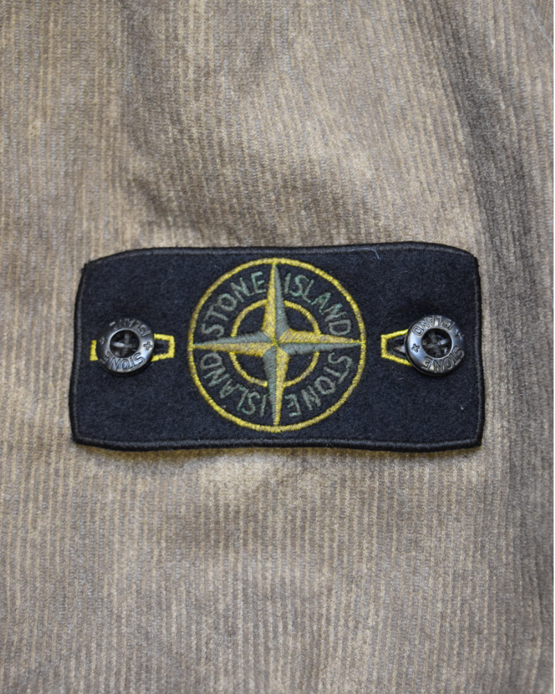 Stone Island Mineral Dyed Corduroy Overshirt Brown detail view