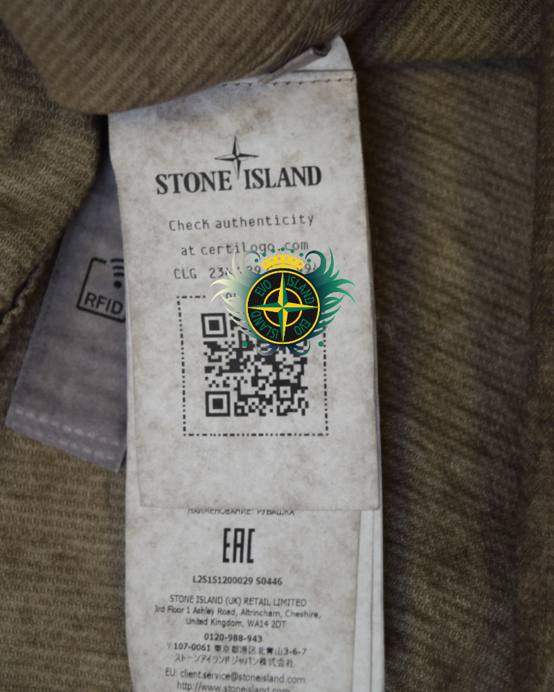 Stone Island Mineral Dyed Corduroy Overshirt Brown detail view