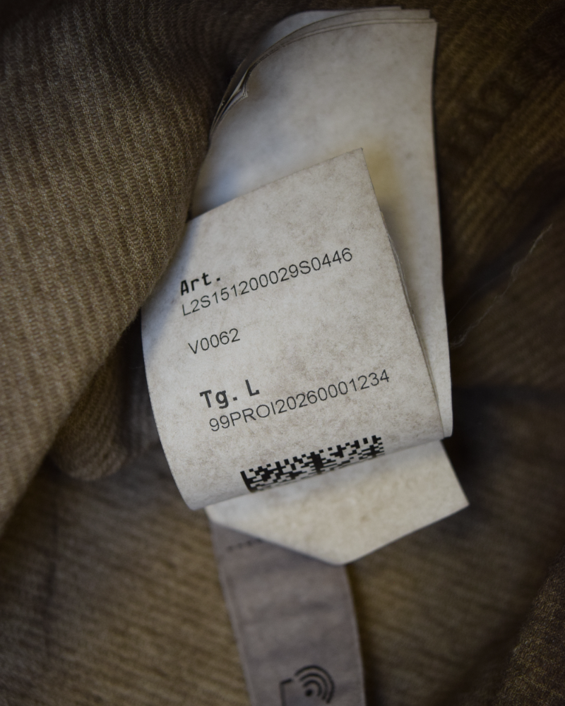 Stone Island Mineral Dyed Corduroy Overshirt Brown detail view