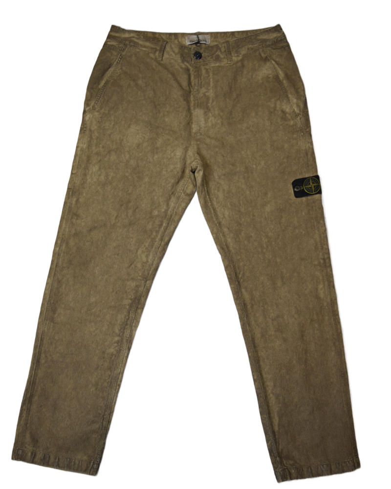 Stone Island Mineral Dyed Corduroy Chinos Brown front view