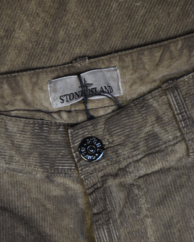 Stone Island Mineral Dyed Corduroy Chinos Brown detail view