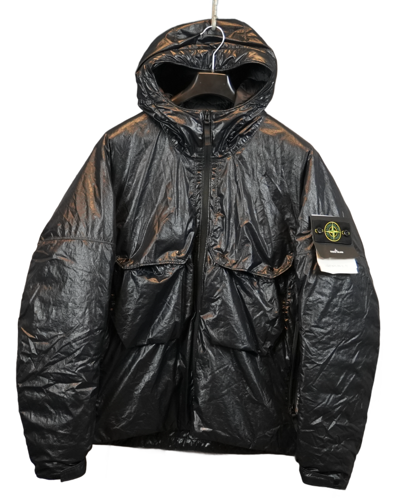 Stone Island Light Nylon 3L-TC Down Jacket Black front view