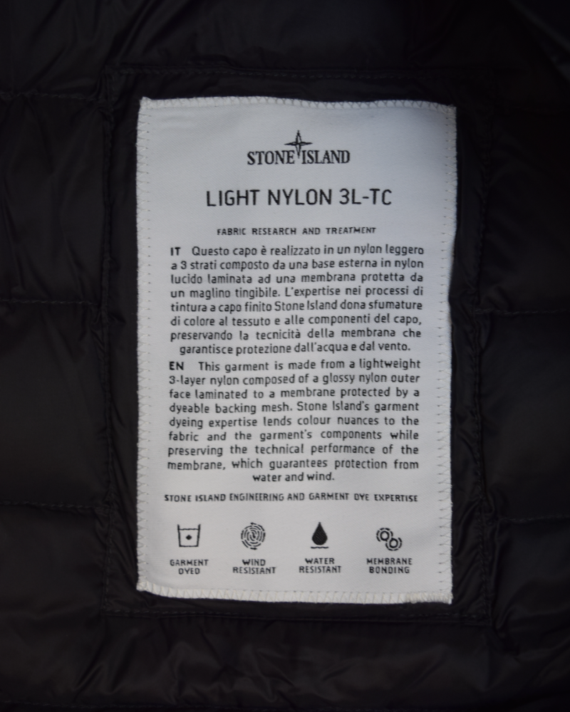 Stone Island Light Nylon 3L-TC Down Jacket Black detail view