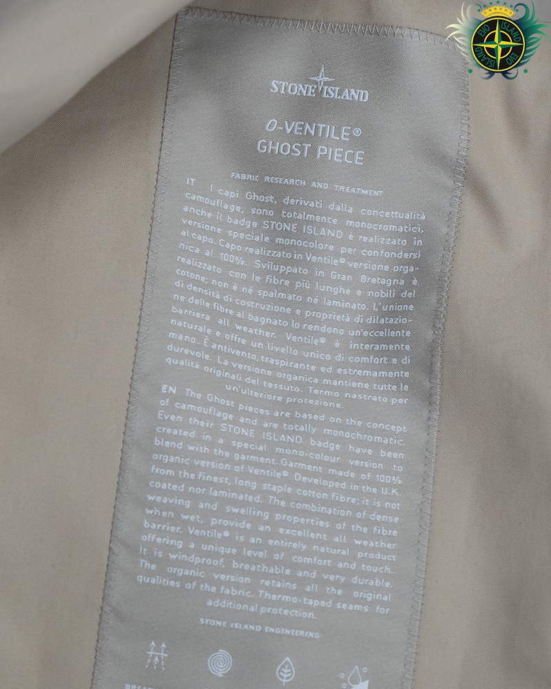 Stone Island Ghost Piece O-Ventile Jacket Cream - L
