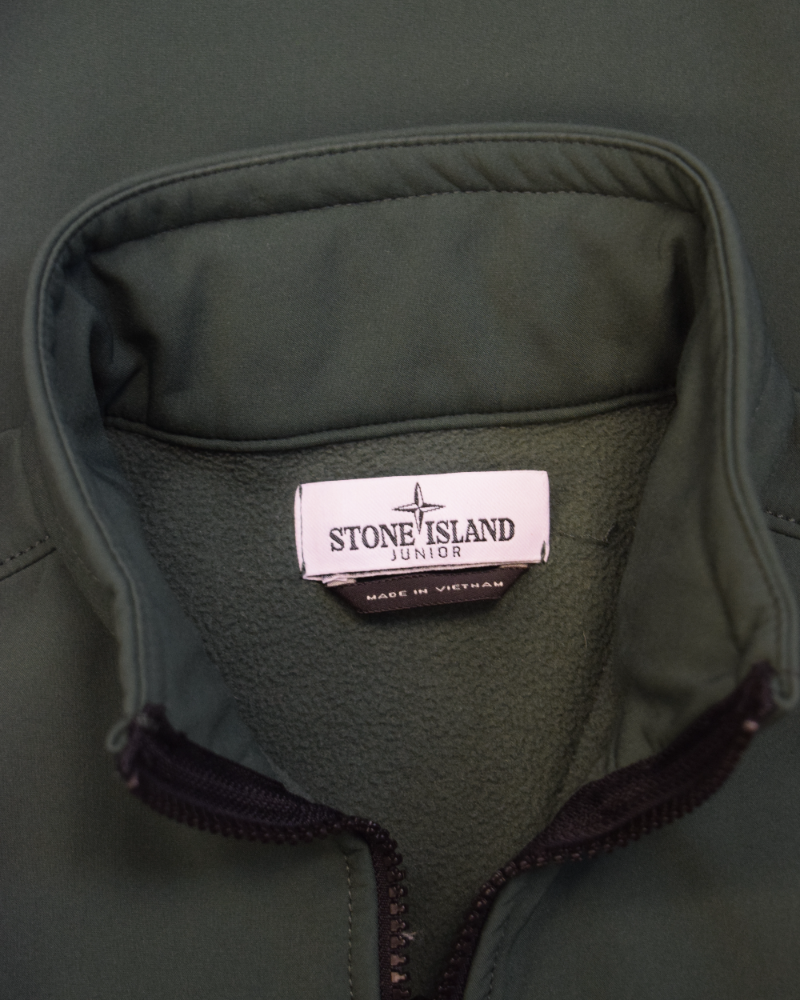 Stone Island Kids Soft Shell Jacket Green detail view