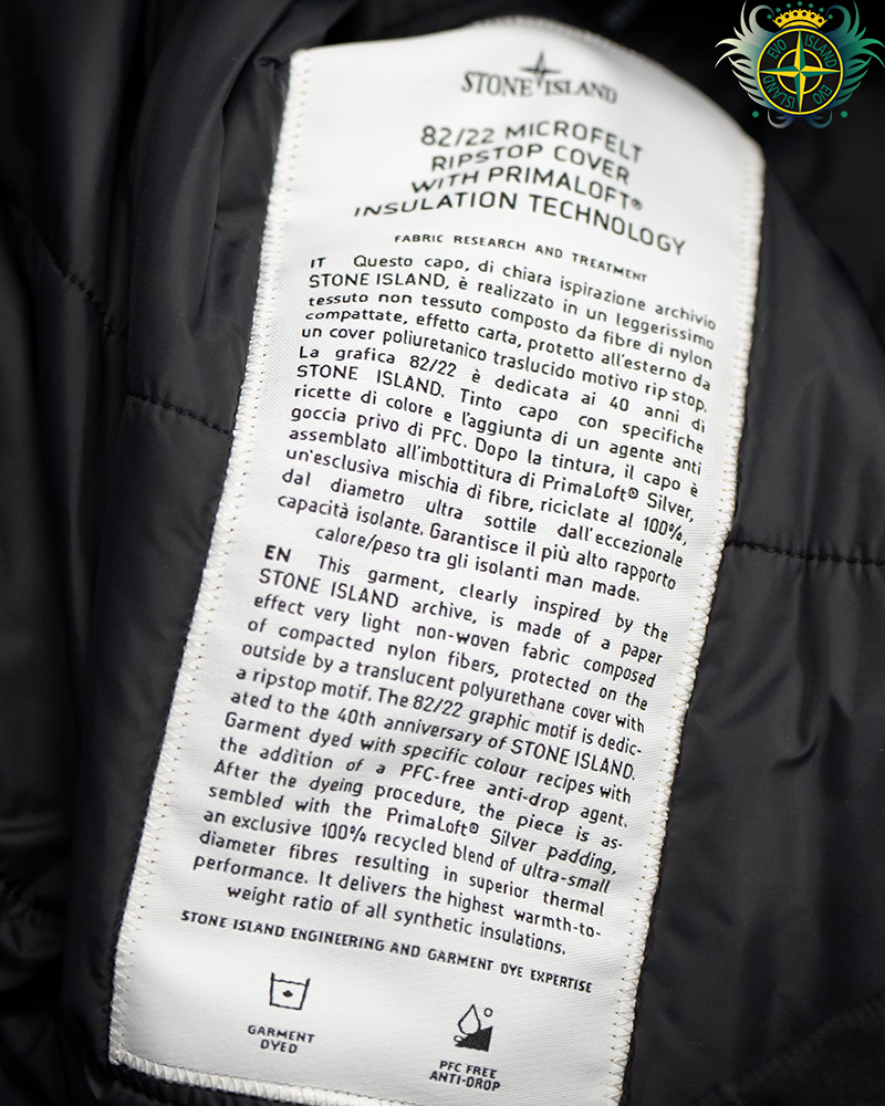 Stone Island 40th Anniversary 82/22 Microfelt Smock Black - S