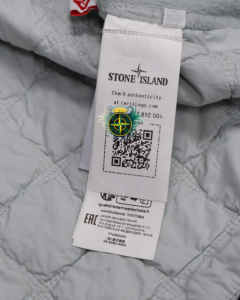 Stone Island Primaloft Quilted Sweatshirt Pearl Grey - 3XL