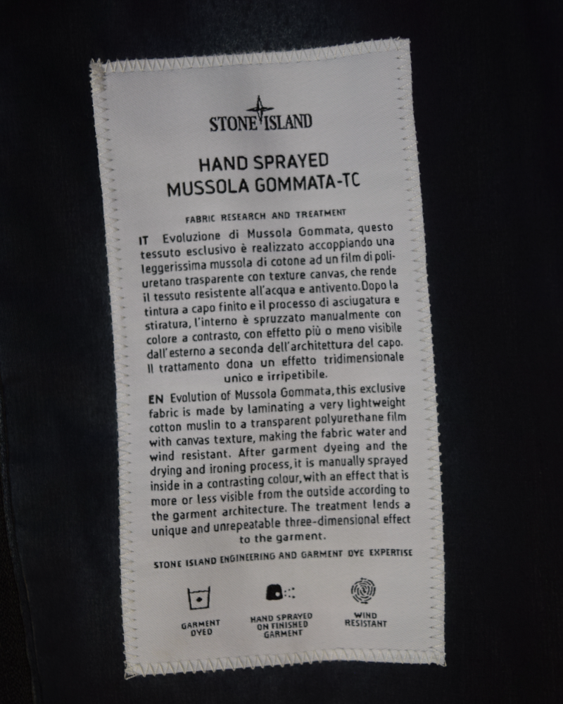 Stone Island Hand Sprayed Mussola Gommata-TC Grey detail view