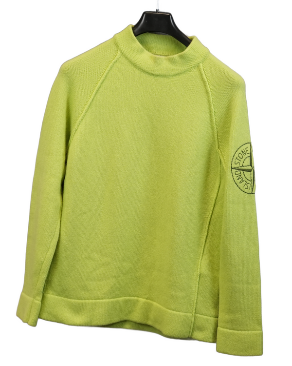 Stone Island Mock Neck Sweater Green front view