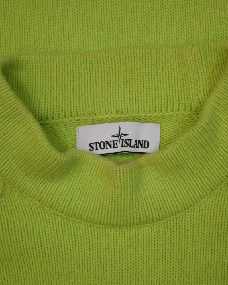 Stone Island Mock Neck Sweater Green detail view