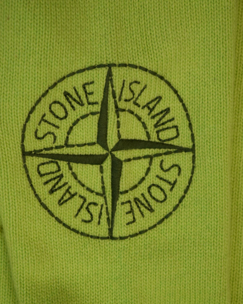 Stone Island Mock Neck Sweater Green detail view