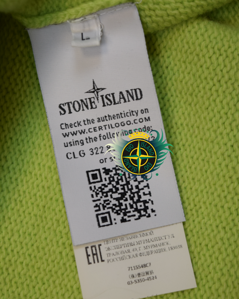 Stone Island Mock Neck Sweater Green detail view