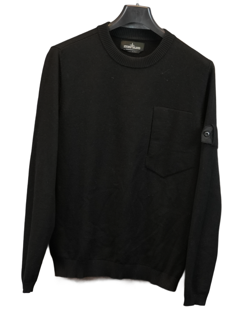 Stone Island Shadow Project Knit Crewneck Black front view