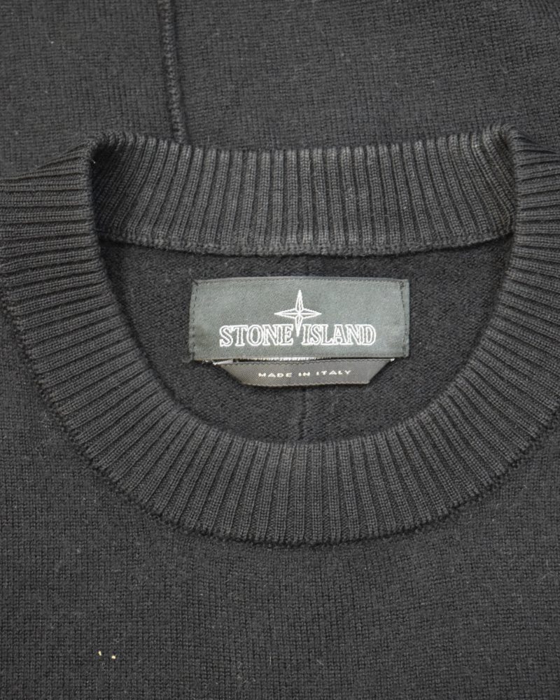 Stone Island Shadow Project Knit Crewneck Black detail view